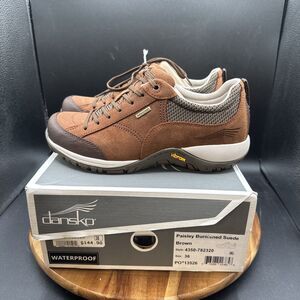 Dansko Paisley Burnished Suede Womens Size 6 Waterproof Shoes Brown Sneakers NEW